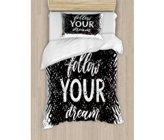 Words Grunge Black Scribble Duvet Cover Set