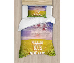 Green Field with Open Sky Duvet Cover Set