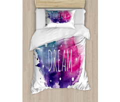 Words with Stars Watercolors Duvet Cover Set