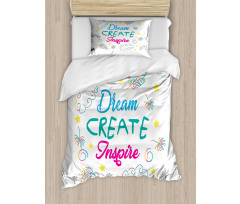 Dream Create Inspire Leaves Duvet Cover Set