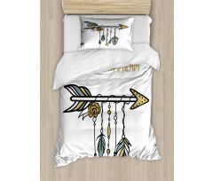 Tribal Arrow with Feathers Duvet Cover Set