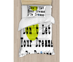 Message Typographic Pattern Duvet Cover Set