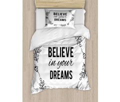 Words Hand Drawn Laurel Frame Duvet Cover Set