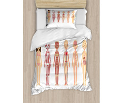 Female Body Anatomy Chart Duvet Cover Set