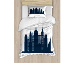 Silhouette of Structures Duvet Cover Set