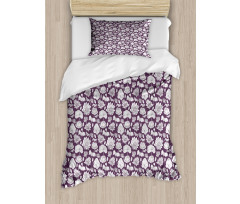 Monochrome Floral Vintage Duvet Cover Set