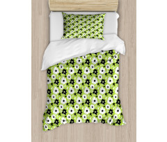 Birds Stripes and Flowers Duvet Cover Set