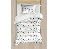 Noel Pine Trees Houses Duvet Cover Set