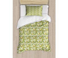 Tropical Fruit with Leaves Duvet Cover Set