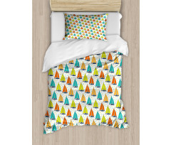 Colorful Windboats on Sea Duvet Cover Set