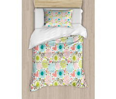 Abstract Hearts Doodle Duvet Cover Set