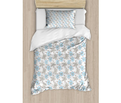 Summer Flora Blue Flowers Duvet Cover Set