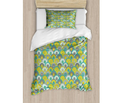 Fish Scale Mandala Motif Duvet Cover Set