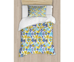 Chrysanthemum and Butterfly Duvet Cover Set