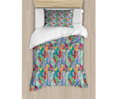 Vintage Party Items Nightclub Duvet Cover Set