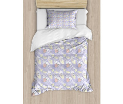 Lavender Background Oriental Duvet Cover Set