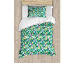 Fern and Monstera Leaves Duvet Cover Set