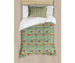 Silhouettes of Petals Duvet Cover Set