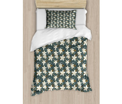 Poinsettia Flowers Winter Duvet Cover Set