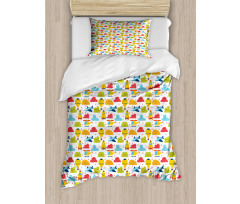 Clouds Balloons Airplanes Duvet Cover Set