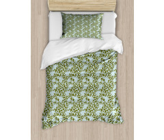 Silhouettes of Swirl Stalks Duvet Cover Set