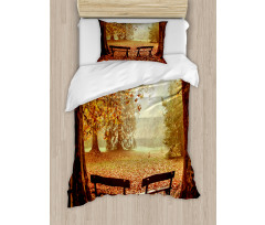 Dramatic Trees and Benches Duvet Cover Set