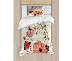 Flowers Ornate Egg Shape Duvet Cover Set