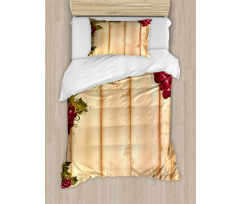 Grapes Wooden Illustration Duvet Cover Set