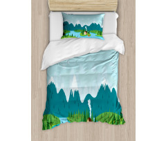 Rural Home Mountains Duvet Cover Set