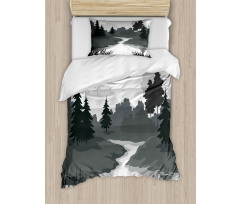 Greyscale Landscape Duvet Cover Set