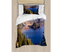 Crater Lake Volcano Duvet Cover Set