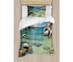 Water Stones Lake Tahoe Duvet Cover Set