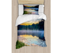 Foggy Sunset on Lake Duvet Cover Set