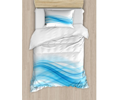 Smooth Wavy Lines Stream Flow Duvet Cover Set