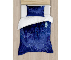 Abstract Starry Night Moon Duvet Cover Set