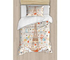 Eiffel Love Birds Duvet Cover Set