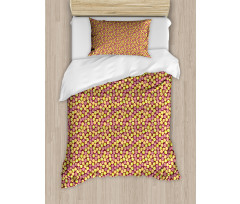 Abstract Roses and Dots Art Duvet Cover Set