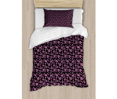 Rose Romance on Dark Backdrop Duvet Cover Set