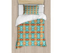 Colorful Tie Dye Geometric Duvet Cover Set