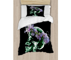 Xray Skeleton with Wreath Duvet Cover Set