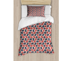 Spirals Jagged Rectangles Duvet Cover Set