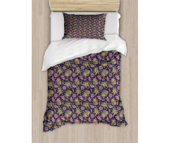 Abstract Pomegranate Floral Duvet Cover Set