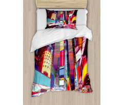 Colorful Night Times Square Duvet Cover Set