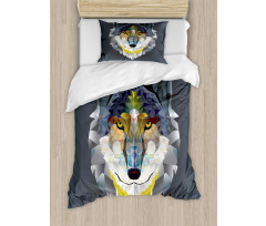 Wolf Coyote Portrait Art Duvet Cover Set