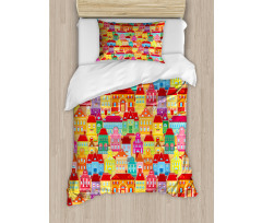 Colorful Houses Duvet Cover Set