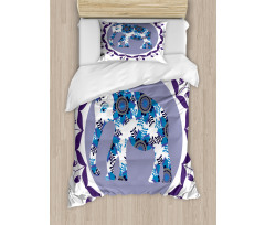 Elephant with Tulips Pattern Duvet Cover Set