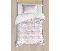 Swirling and Striped Hearts Duvet Cover Set