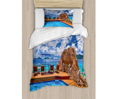 Vacation Resort Ocean Duvet Cover Set