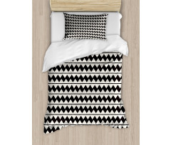 Retro Grunge Lines Zigzags Duvet Cover Set