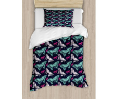 Vivid Butterfly Pattern Duvet Cover Set